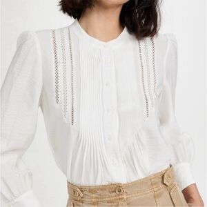Ba&sh Textured White Blouse